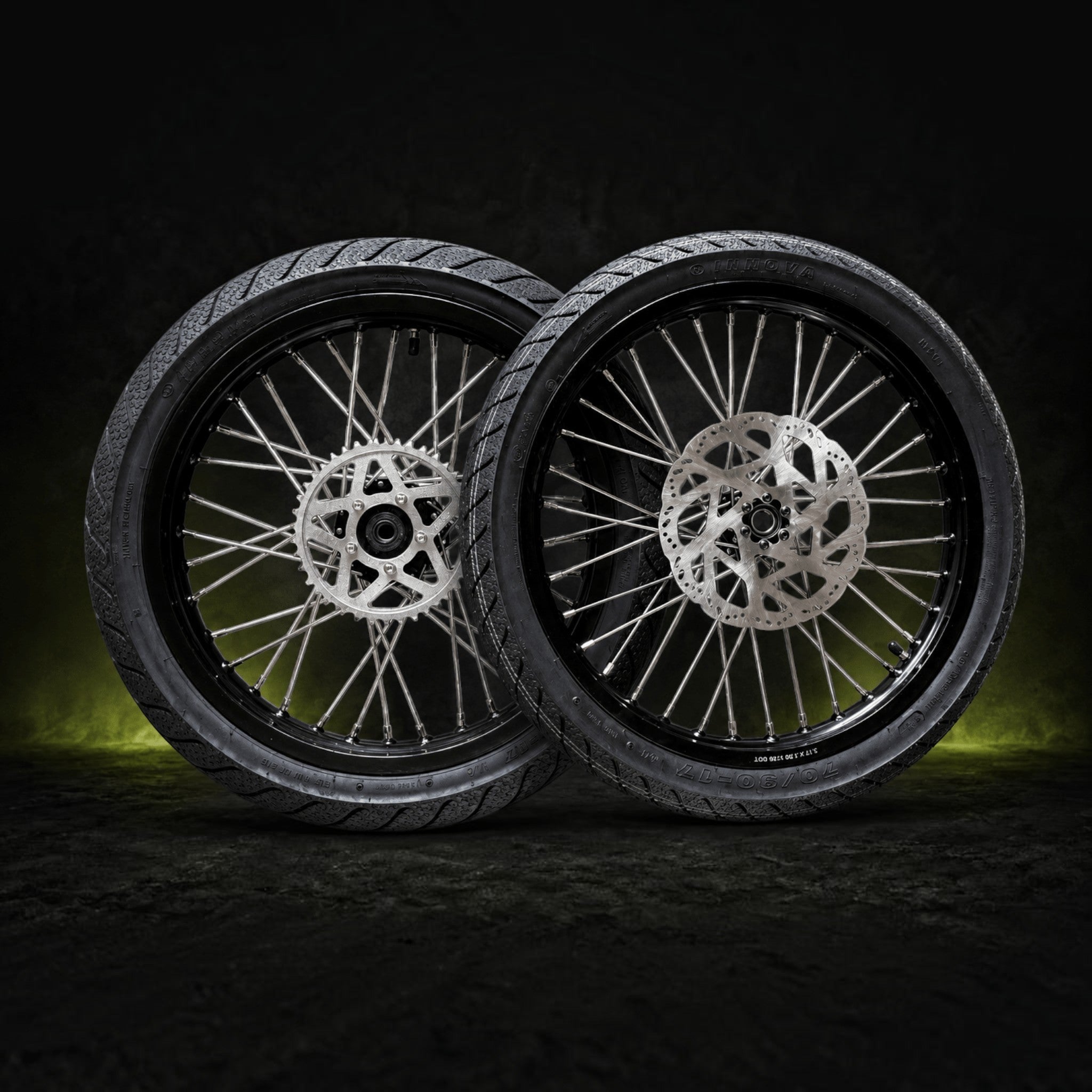 MTN 17-Inch Supermoto Wheel & Tire Set | Sur-Ron, Talaria & 79Bike | MTN MOTOWORKS E-Moto Performance Parts & Accessories