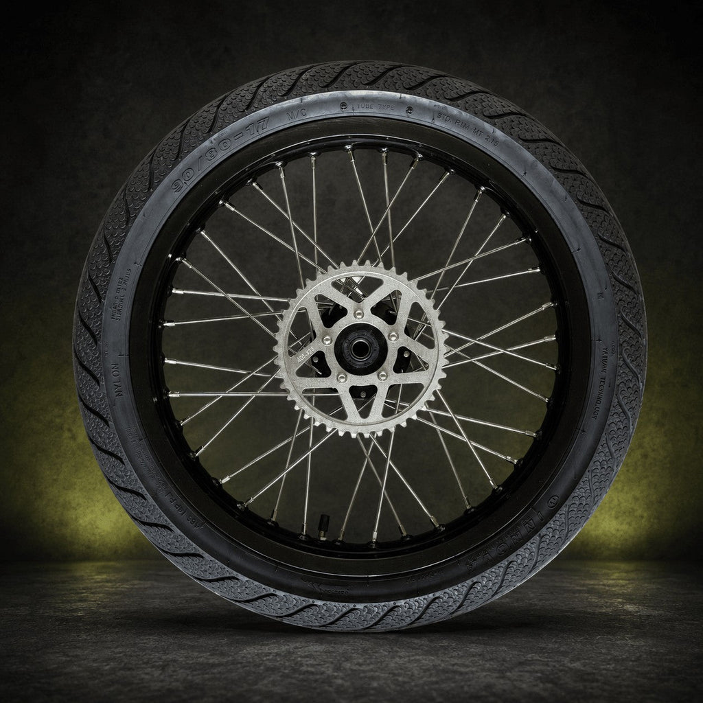 MTN 17-Inch Supermoto Wheel & Tire Set | Sur-Ron, Talaria & 79Bike | MTN MOTOWORKS E-Moto Performance Parts & Accessories