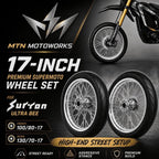 MTN 17-Inch Supermoto Wheel & Tire Set | Sur-Ron Ultra Bee | MTN MOTOWORKS E-Moto Performance Parts & Accessories