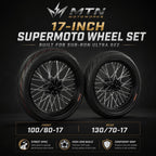 MTN 17-Inch Supermoto Wheel & Tire Set | Sur-Ron Ultra Bee | MTN MOTOWORKS E-Moto Performance Parts & Accessories