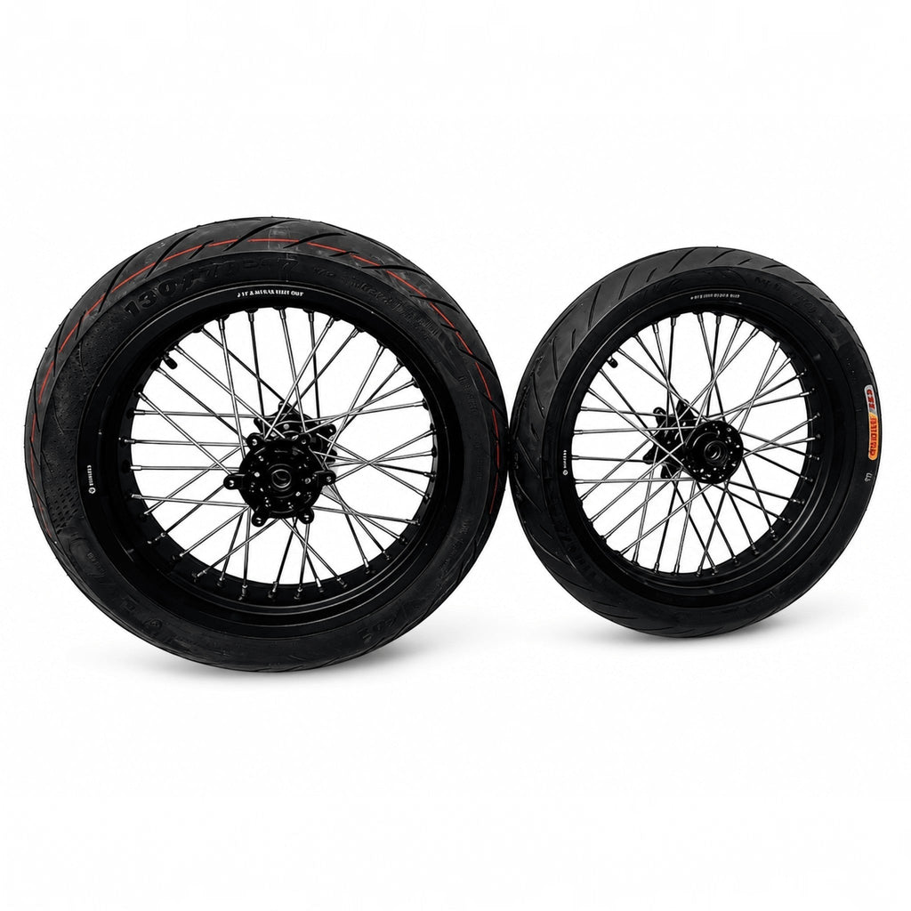 MTN 17-Inch Supermoto Wheel & Tire Set | Sur-Ron Ultra Bee | MTN MOTOWORKS E-Moto Performance Parts & Accessories