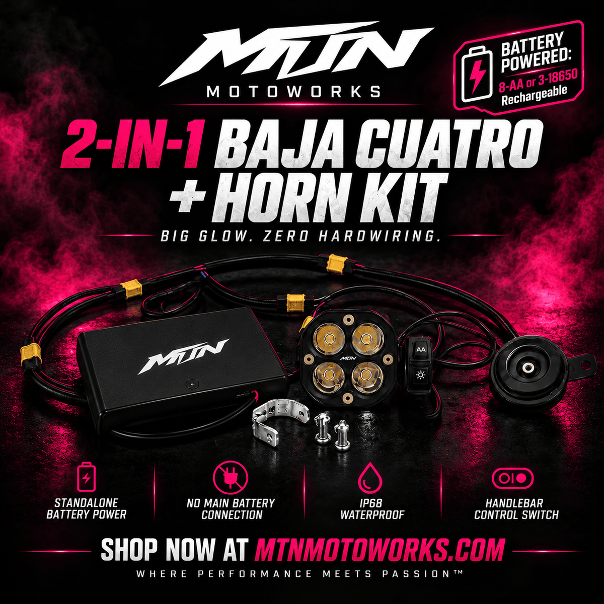 Baja Cuatro Headlight & Horn Kit