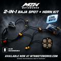 MTN 2-in-1 Baja Spot + Horn Kit – AA or Rechargeable | MTN MOTOWORKS E-Moto Performance Parts & Accessories