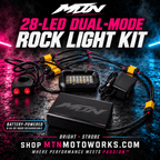 Dual-mode rock light and strobe kit with 8-AA or rechargeable 18650 battery box