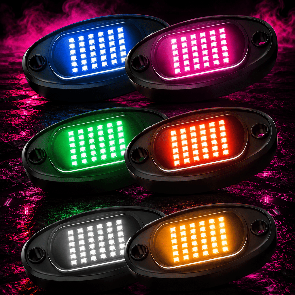 Big Glow battery-powered rock light kit, 8-AA or rechargeable 18650, no wiring to the main battery