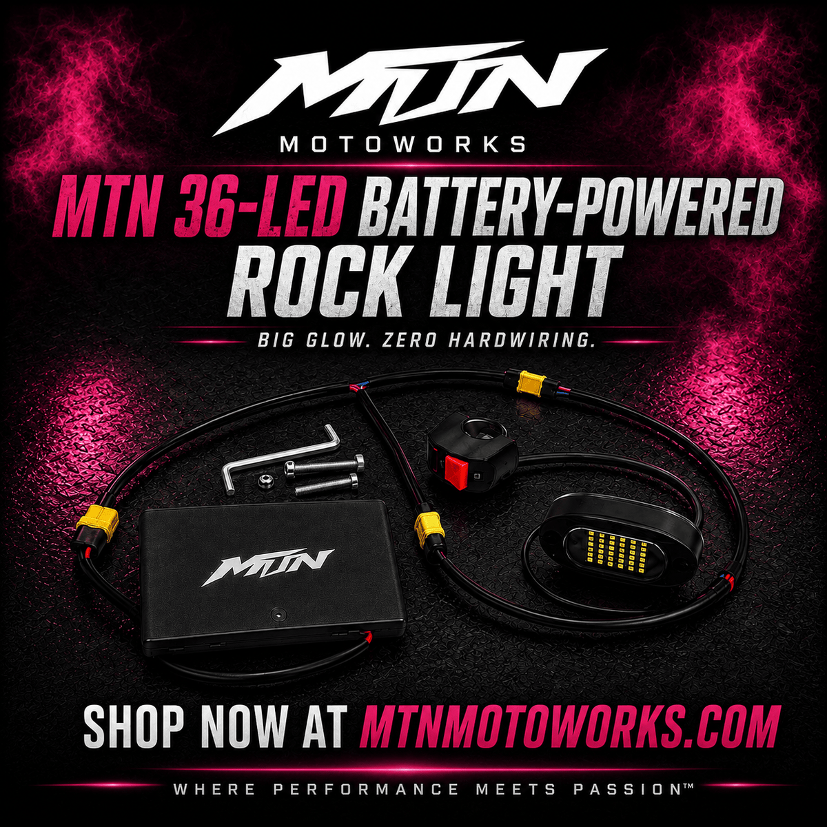 MTN 36-LED Battery-Powered Rock Light | MTN MOTOWORKS E-Moto Performance Parts & Accessories