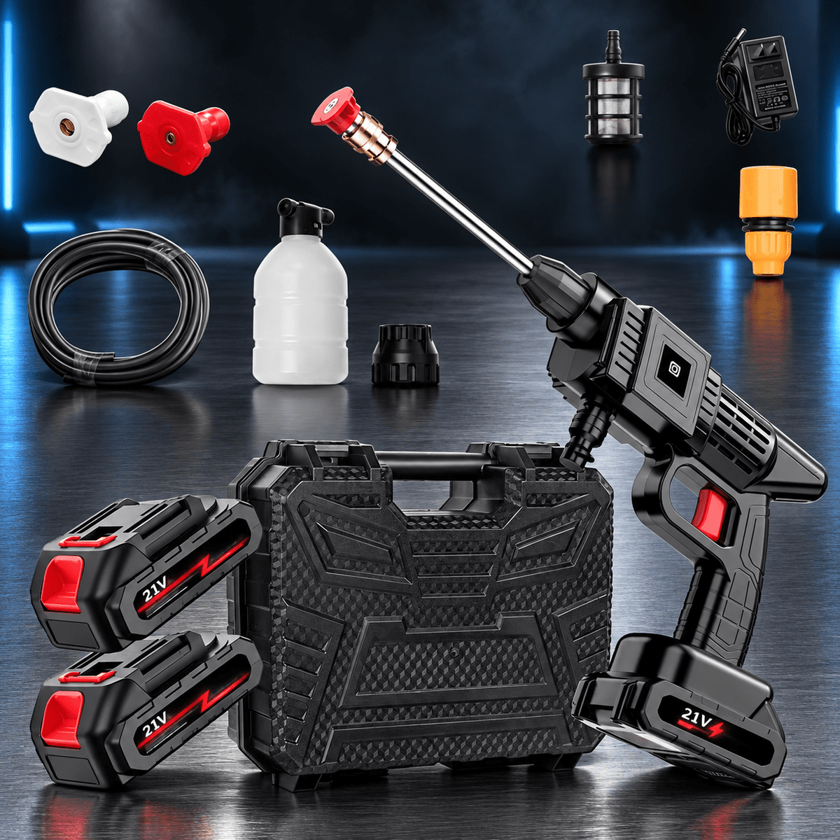 MTN Cordless Portable Pressure Washer Kit | MTN MOTOWORKS E-Moto Performance Parts & Accessories