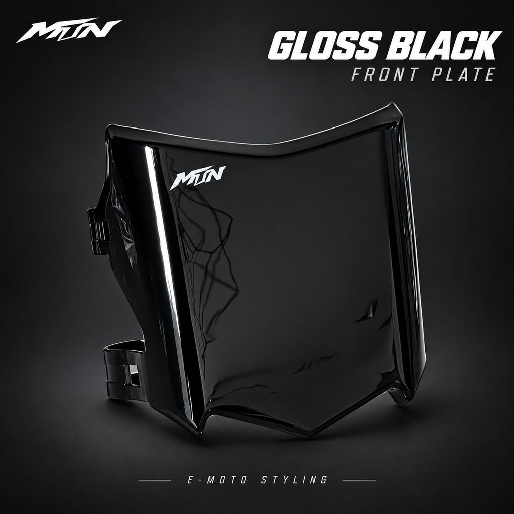 MTN Gloss Black Front Plate | MTN MOTOWORKS E-Moto Performance Parts & Accessories#
