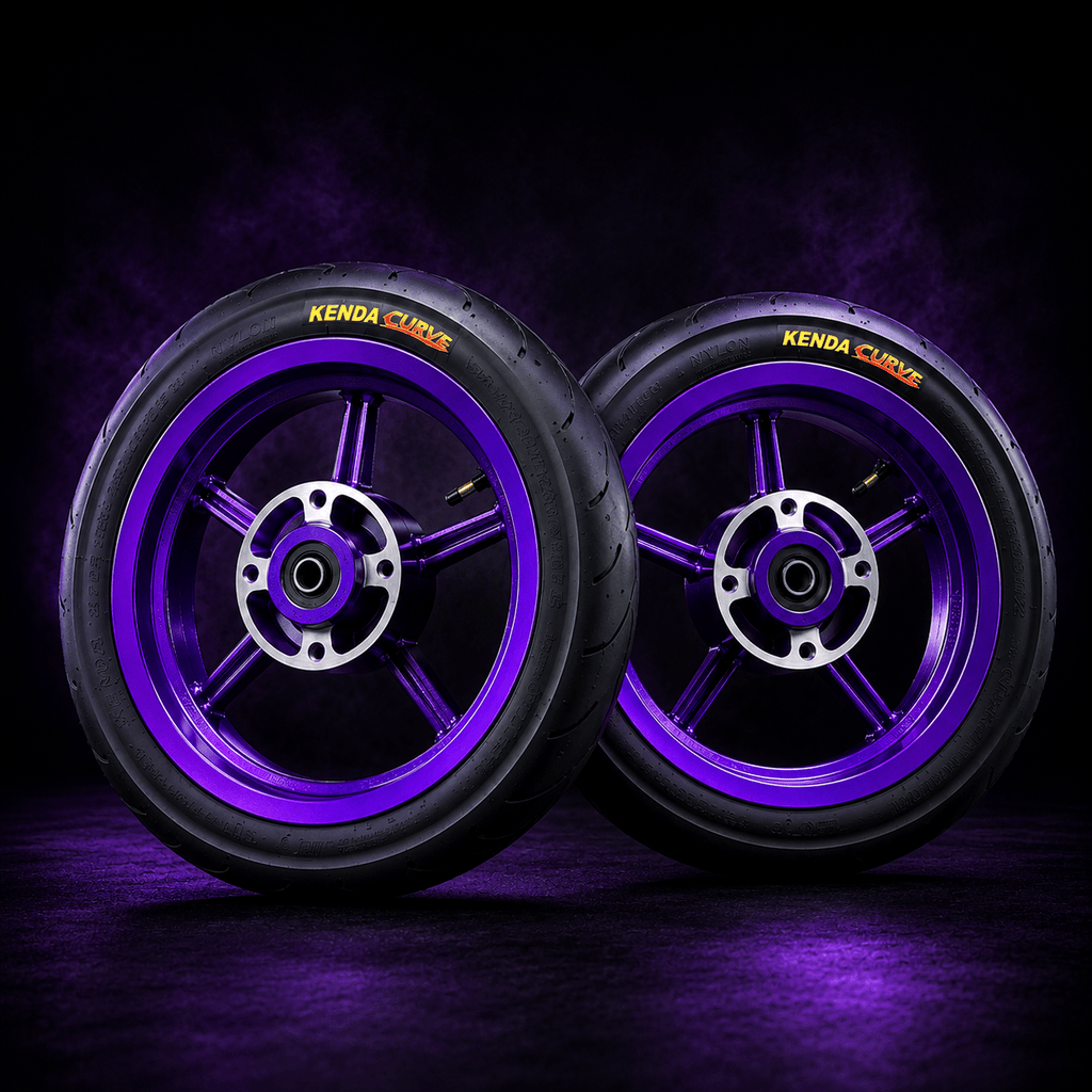 MTN Hot Purple 12” Supermoto Wheel & Tire Set | MTN MOTOWORKS E-Moto Performance Parts & Accessories