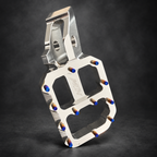 MTN MARK II Silver Polished footpeg CNC machining and mounting angle