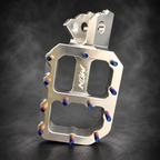 MTN MARK II 62 mm Silver Polished footpeg with oil-slick titanium grip pins
