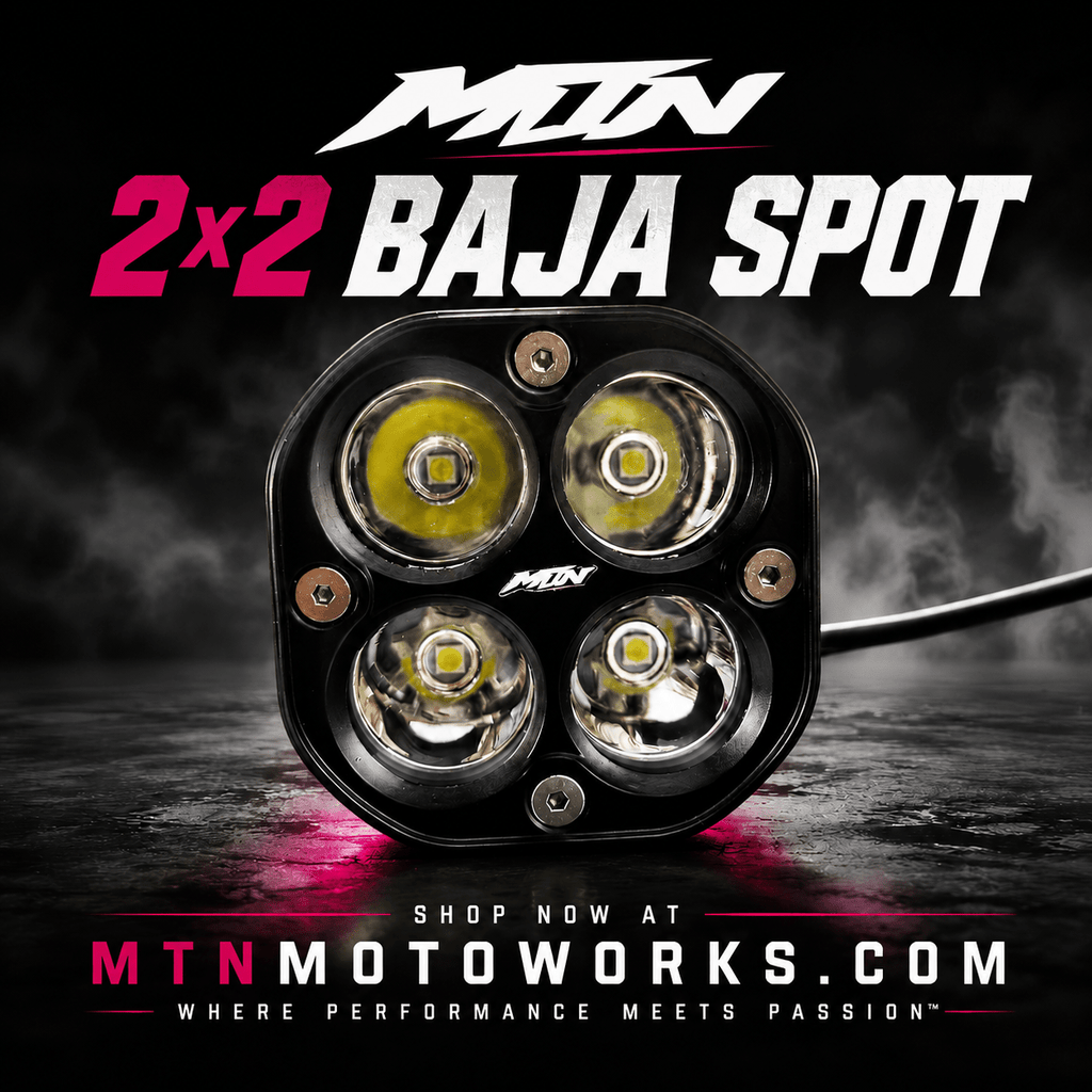 MTN Rechargeable 2×2 Baja Spot LED Headlight | MTN MOTOWORKS E-Moto Performance Parts & Accessories