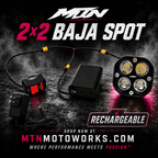 MTN Rechargeable 2×2 Baja Spot LED Headlight | MTN MOTOWORKS E-Moto Performance Parts & Accessories