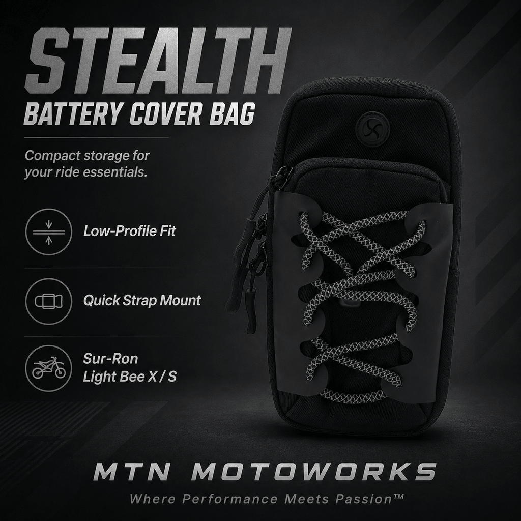 MTN Stealth E-Moto Storage Bag | Universal Strap-Mount Pouch | MTN MOTOWORKS E-Moto Performance Parts & Accessories