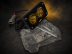 MTN yellow plug-and-play Baja LED headlight kit for Sur-Ron LBX with connector and mounting hardware