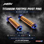 Warp9 Burnt Blue Grade 5 titanium pivot pins for e-moto footpegs | MTN MotoWorks