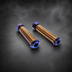 Warp9 Burnt Blue titanium footpeg pivot pins | MTN MotoWorks