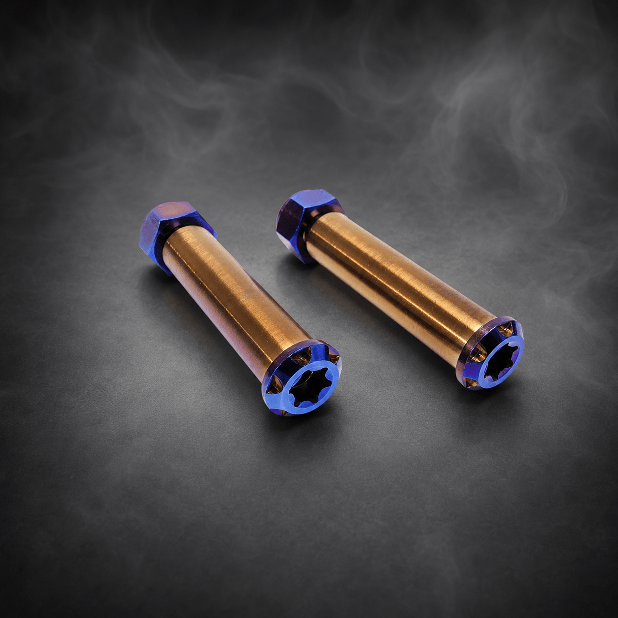MTN Titanium Footpeg Pivot Pins – Burnt Blue | MTN MOTOWORKS E-Moto Performance Parts & Accessories