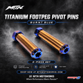 Warp9 titanium footpeg pivot pins, Burnt Blue | MTN MotoWorks