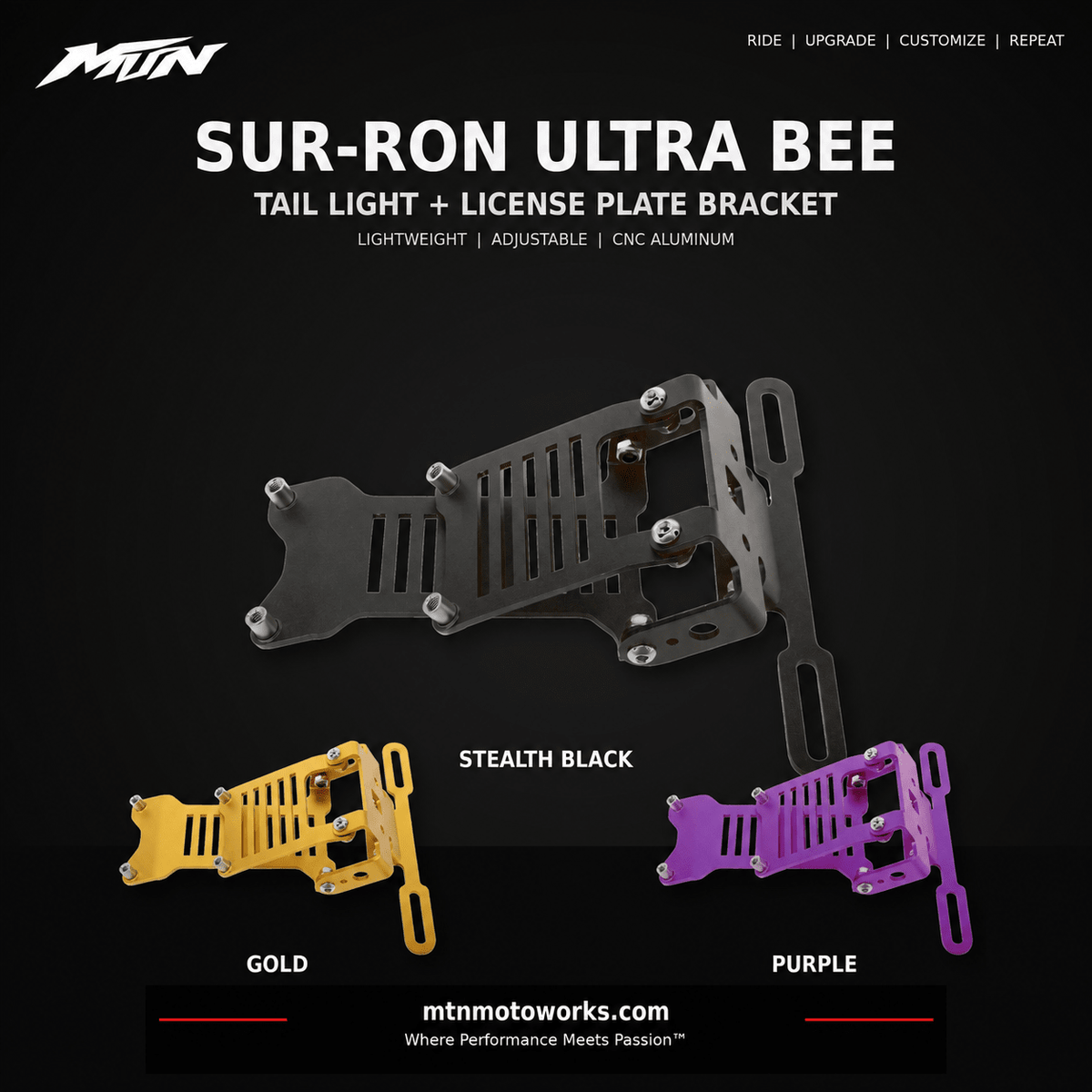 Tail Light & Plate Bracket for Sur-Ron Ultra Bee