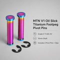 MTN V1 Oil Slick Titanium Footpeg Pivot Pins | MTN MOTOWORKS E-Moto Performance Parts & Accessories