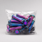 MTN V1 Oil Slick Titanium Footpeg Pivot Pins | MTN MOTOWORKS E-Moto Performance Parts & Accessories