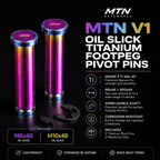 MTN V1 Oil Slick Titanium Footpeg Pivot Pins | MTN MOTOWORKS E-Moto Performance Parts & Accessories