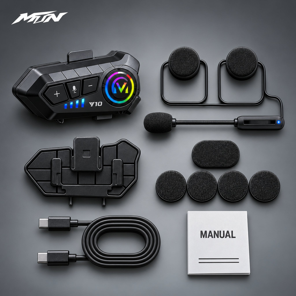 Y10 Bluetooth helmet headset on MTN background