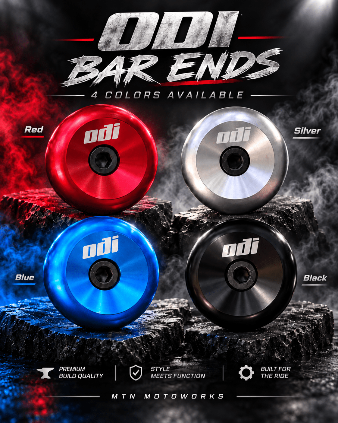 ODI Aluminum Bar End Plugs – Universal Expansion Handlebar Ends | MTN MOTOWORKS E-Moto Performance Parts & Accessories