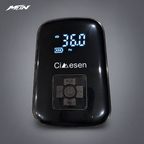 Portable wireless tire inflator product view on light charcoal MTN background