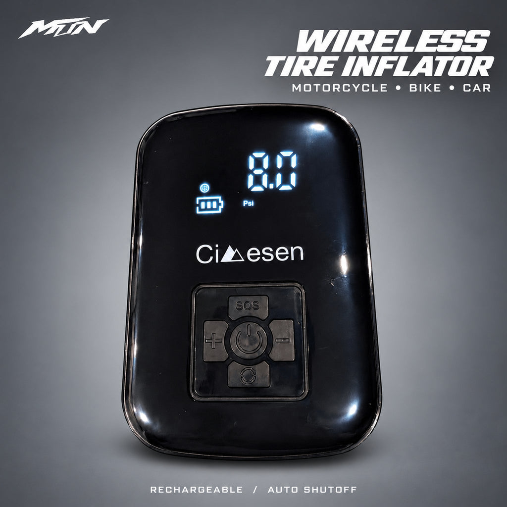 Portable Wireless Tire Inflator | Motorcycle, Bike & Car | MTN MOTOWORKS E-Moto Performance Parts & Accessories#
