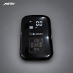 Portable wireless tire inflator product view on light charcoal MTN background