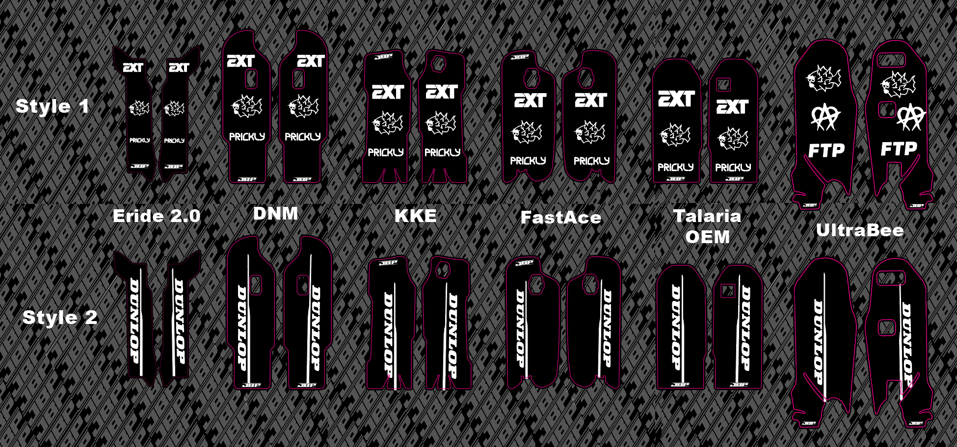 Predesigned Fork Guard Decals | MTN MOTOWORKS E-Moto Performance Parts & Accessories