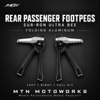 Rear Passenger Footpegs | Folding Aluminum | Sur-Ron Ultra Bee | MTN MOTOWORKS E-Moto Performance Parts & Accessories#
