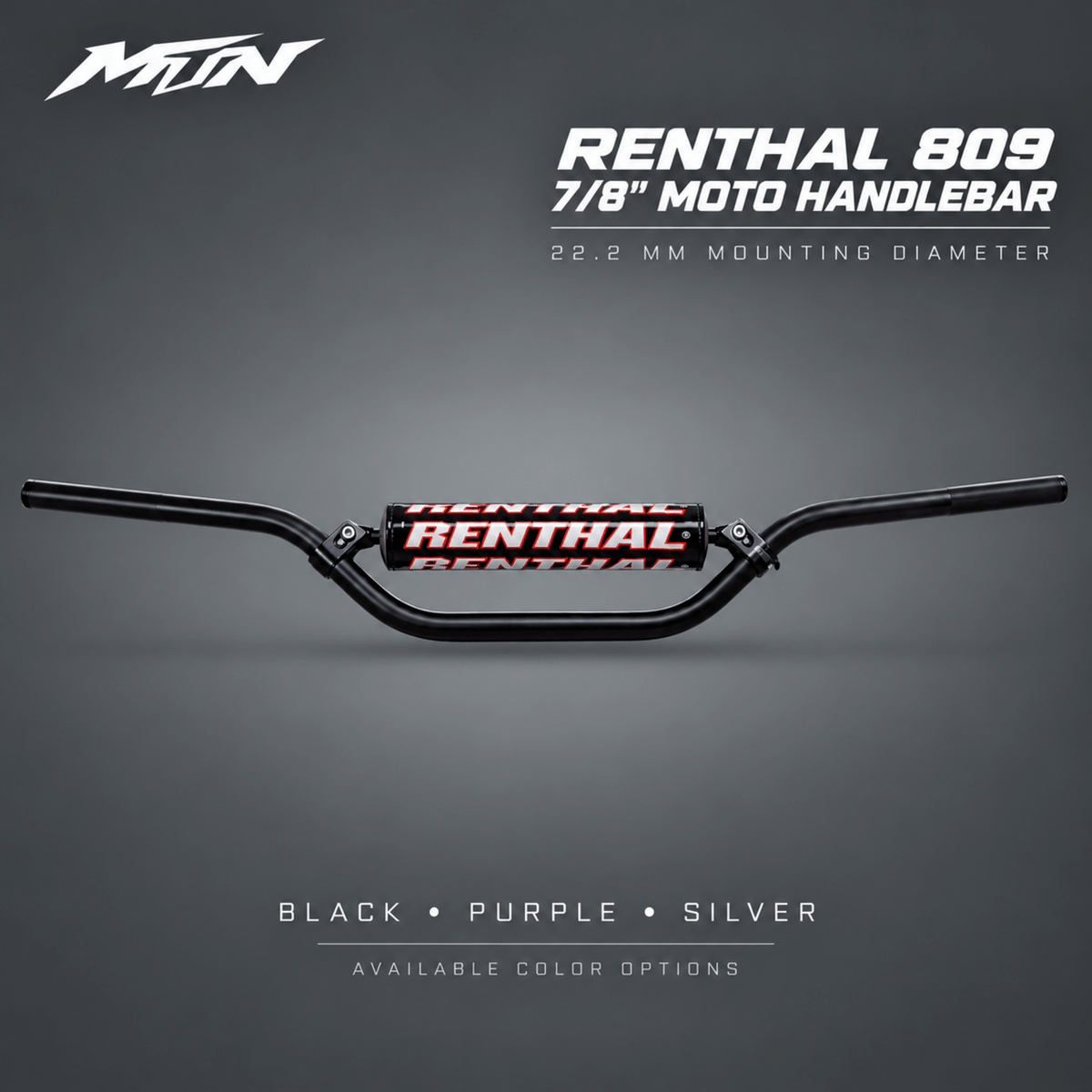 Renthal 809 7/8" Moto Handlebar | RC High Bend | MTN MOTOWORKS E-Moto Performance Parts & Accessories#
