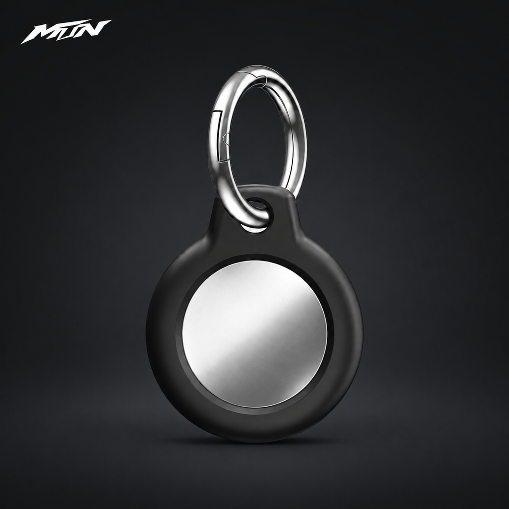 Shockproof AirTag Keychain Holder – Black