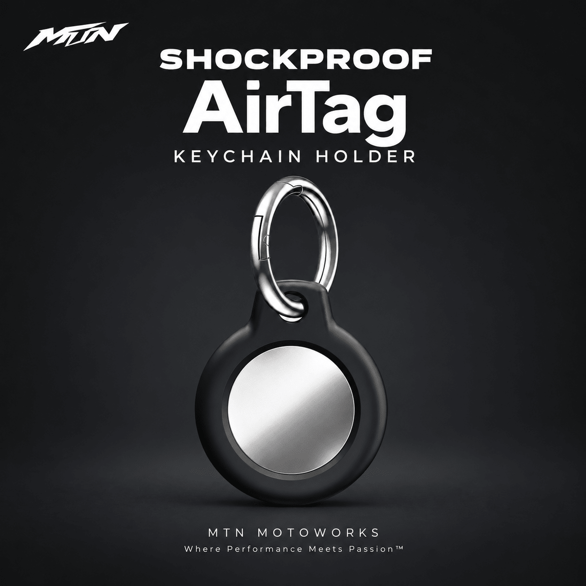 Shockproof AirTag Keychain Holder | MTN MOTOWORKS E-Moto Performance Parts & Accessories#