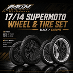 Strike Shadow & Yozma 17/14 Supermoto Wheel Set | MTN MOTOWORKS E-Moto Performance Parts & Accessories